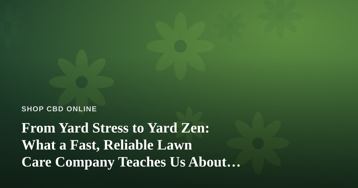 From Yard Stress to Yard Zen: What a Fast, Reliable Lawn Care Company Teaches Us About Wellness